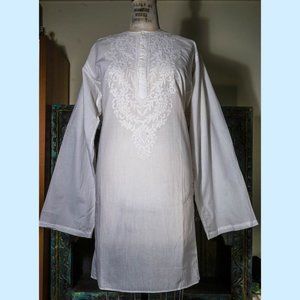Knee Length Extra Large Cotton Embroidered Kurta